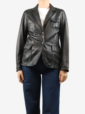 Black leather jacket - size UK 12