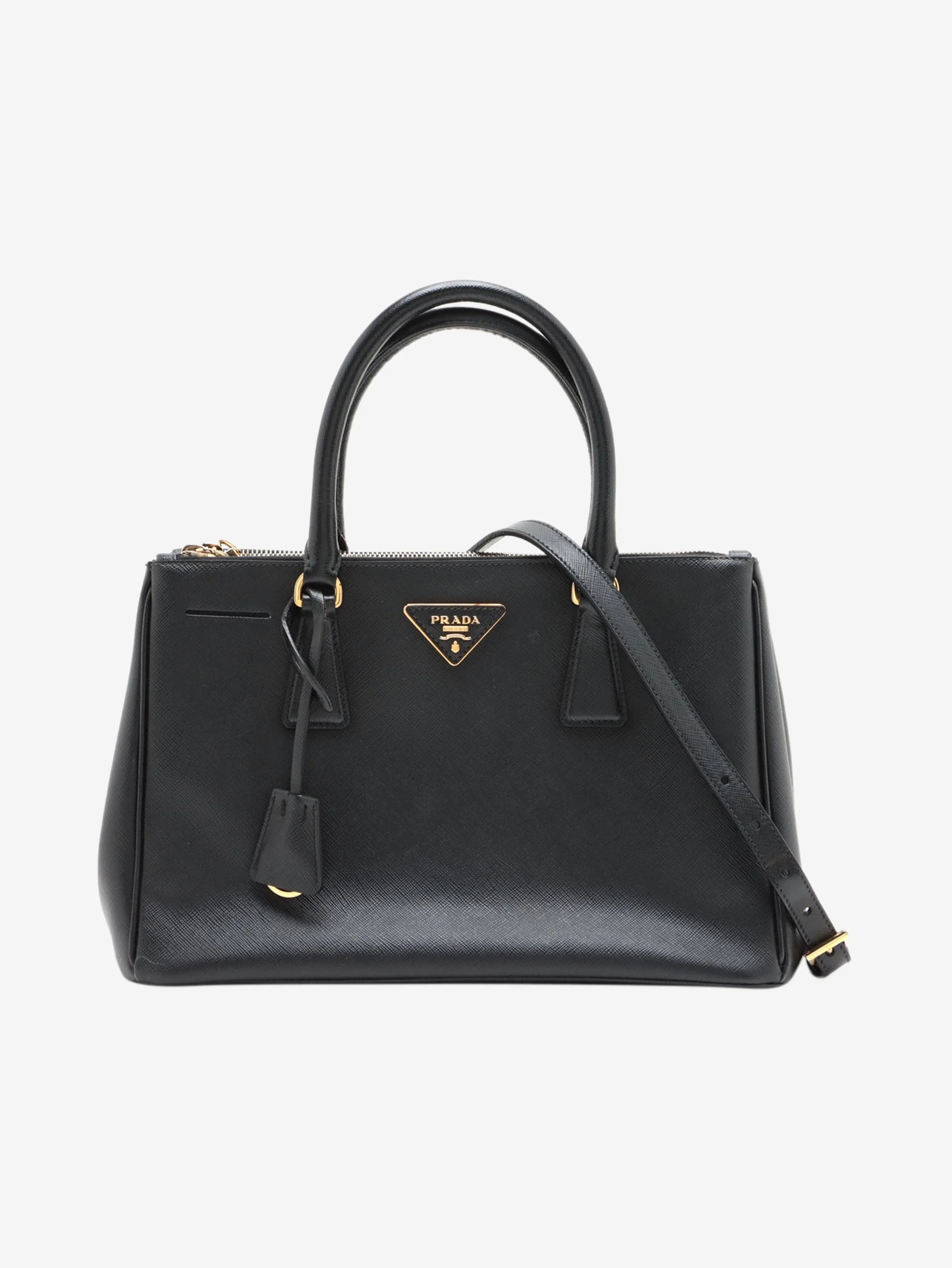 Black Medium Saffiano leather Galleria top handle bag