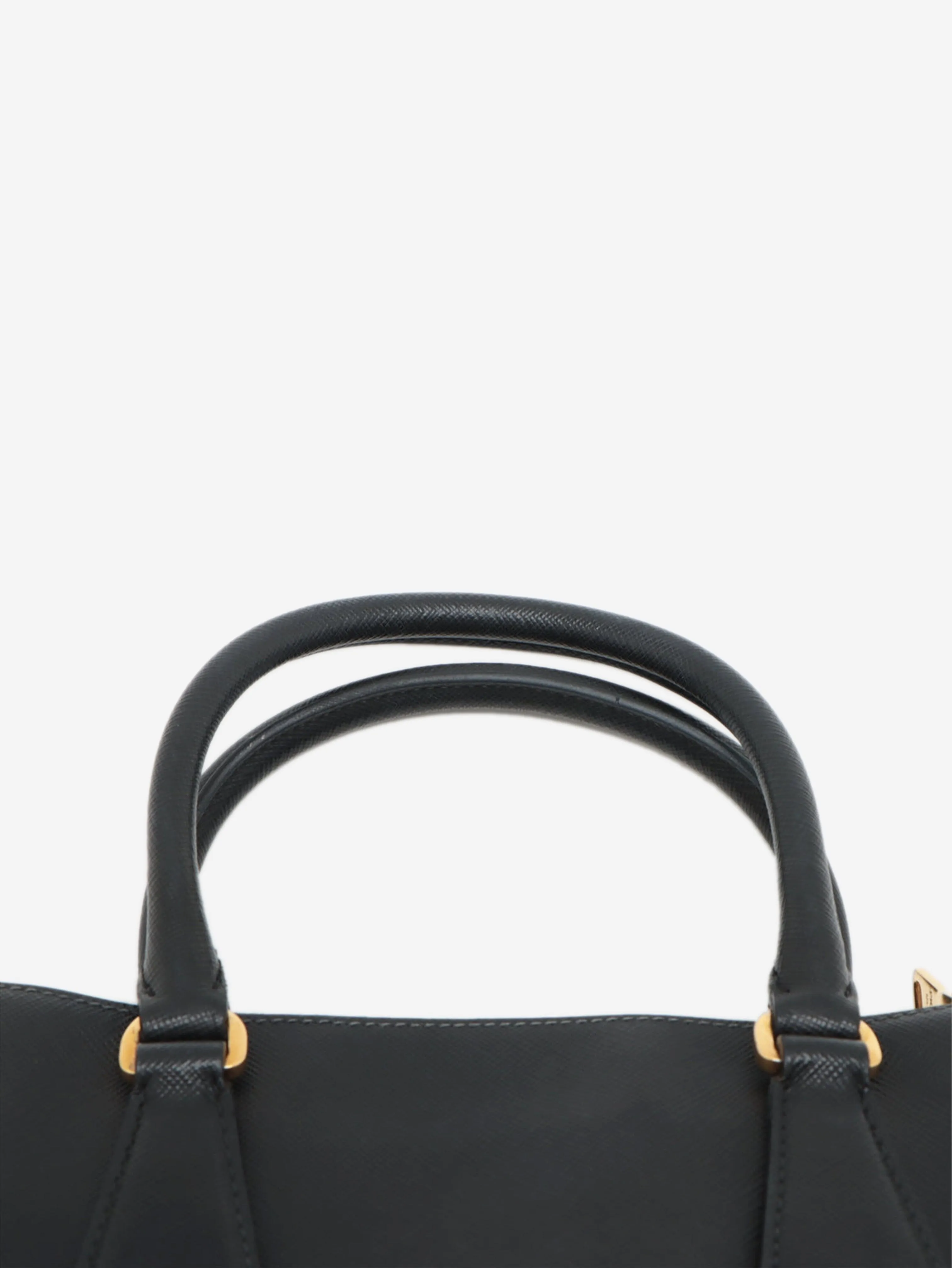 Black mini Saffiano leather Galleria top handle bag