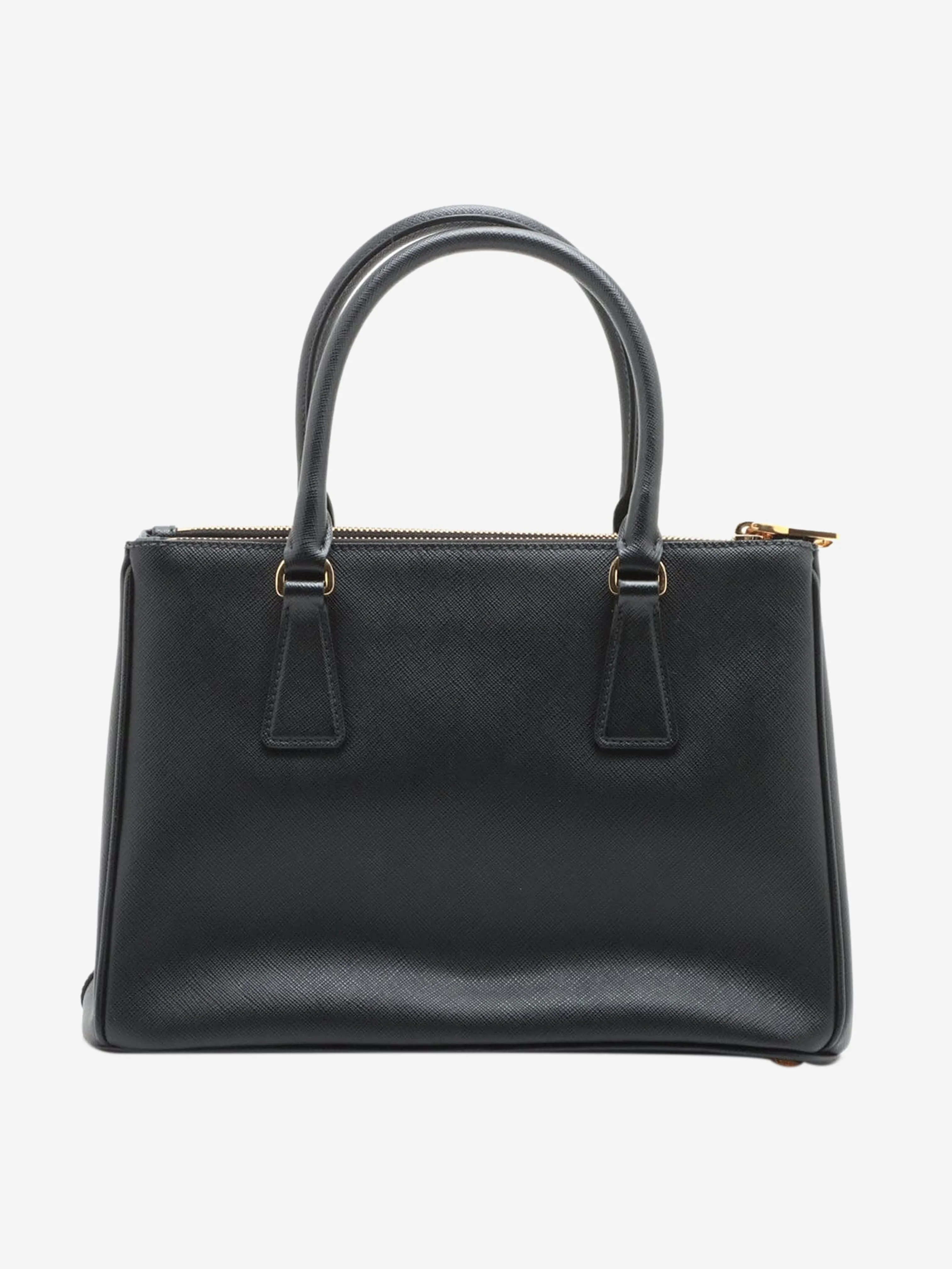 Black small Saffiano leather Galleria top handle bag