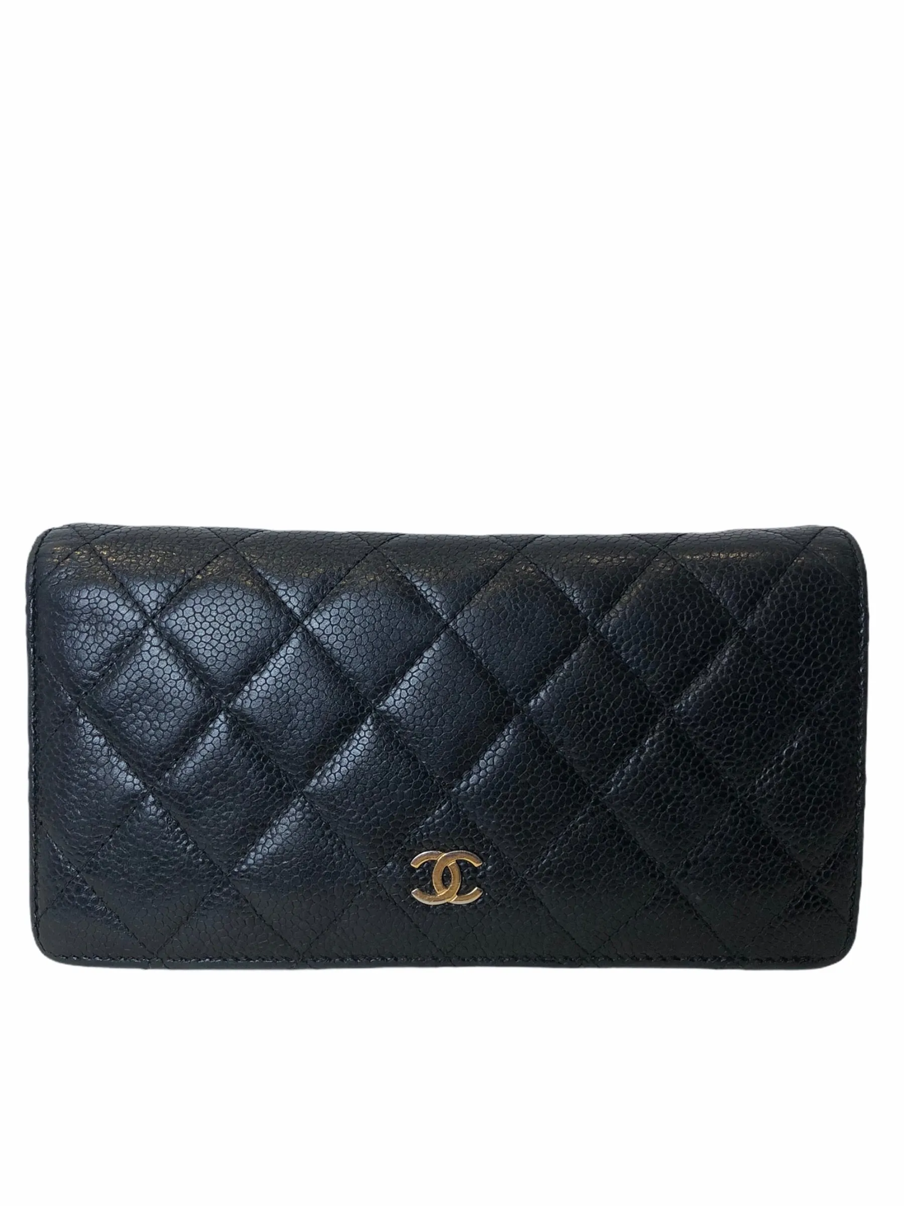 Chanel Black Lambskin Leather Bi-Fold Wallet