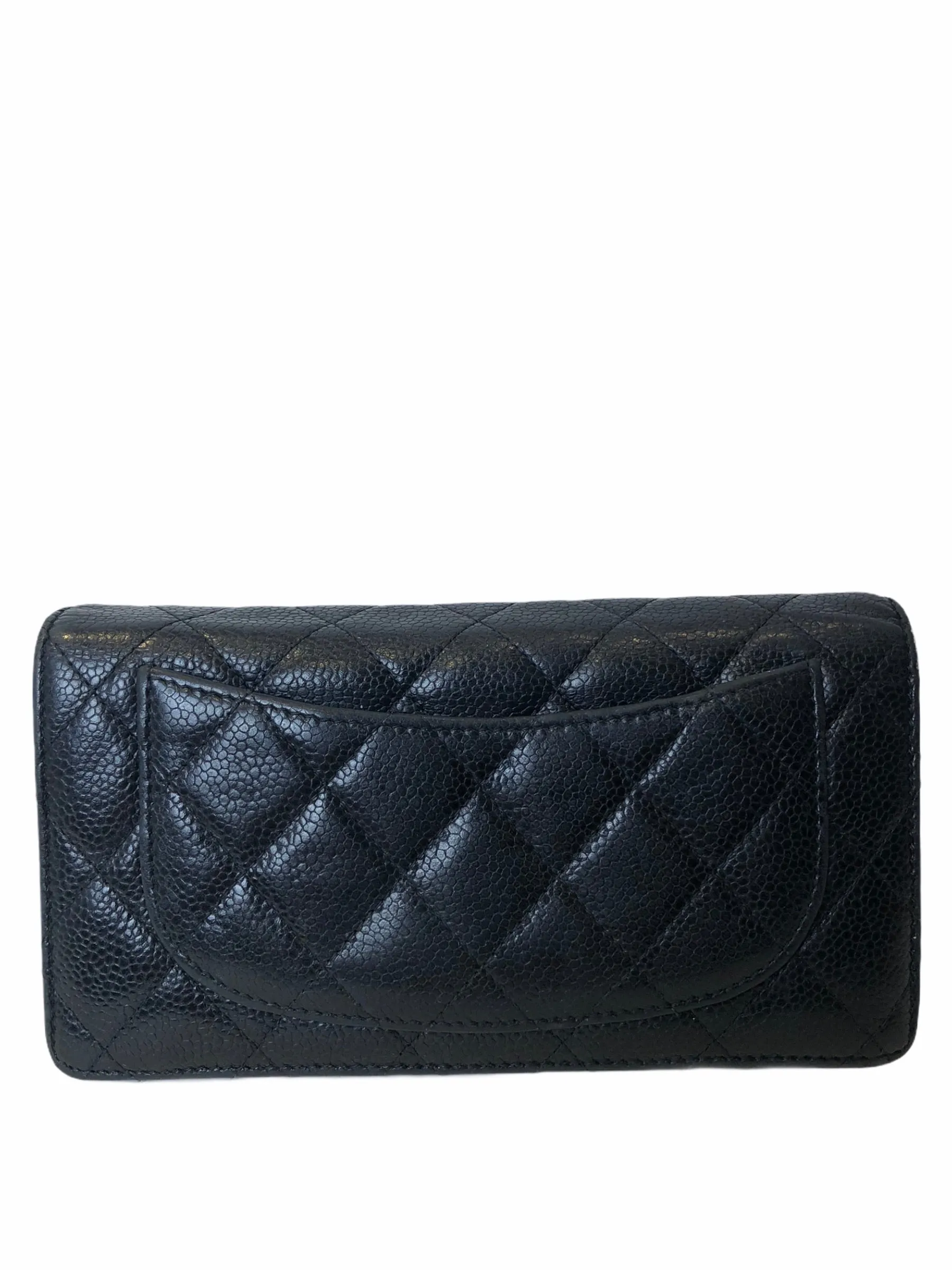 Chanel Black Lambskin Leather Bi-Fold Wallet