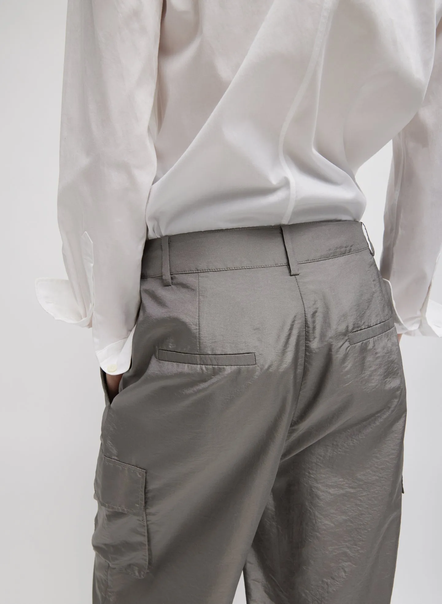 Crispy Nylon Stella Pleated Cargo Pant