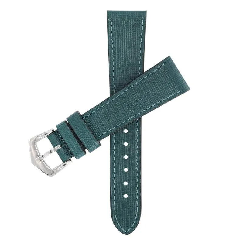 Green Saffiano  Leather Watch Strap