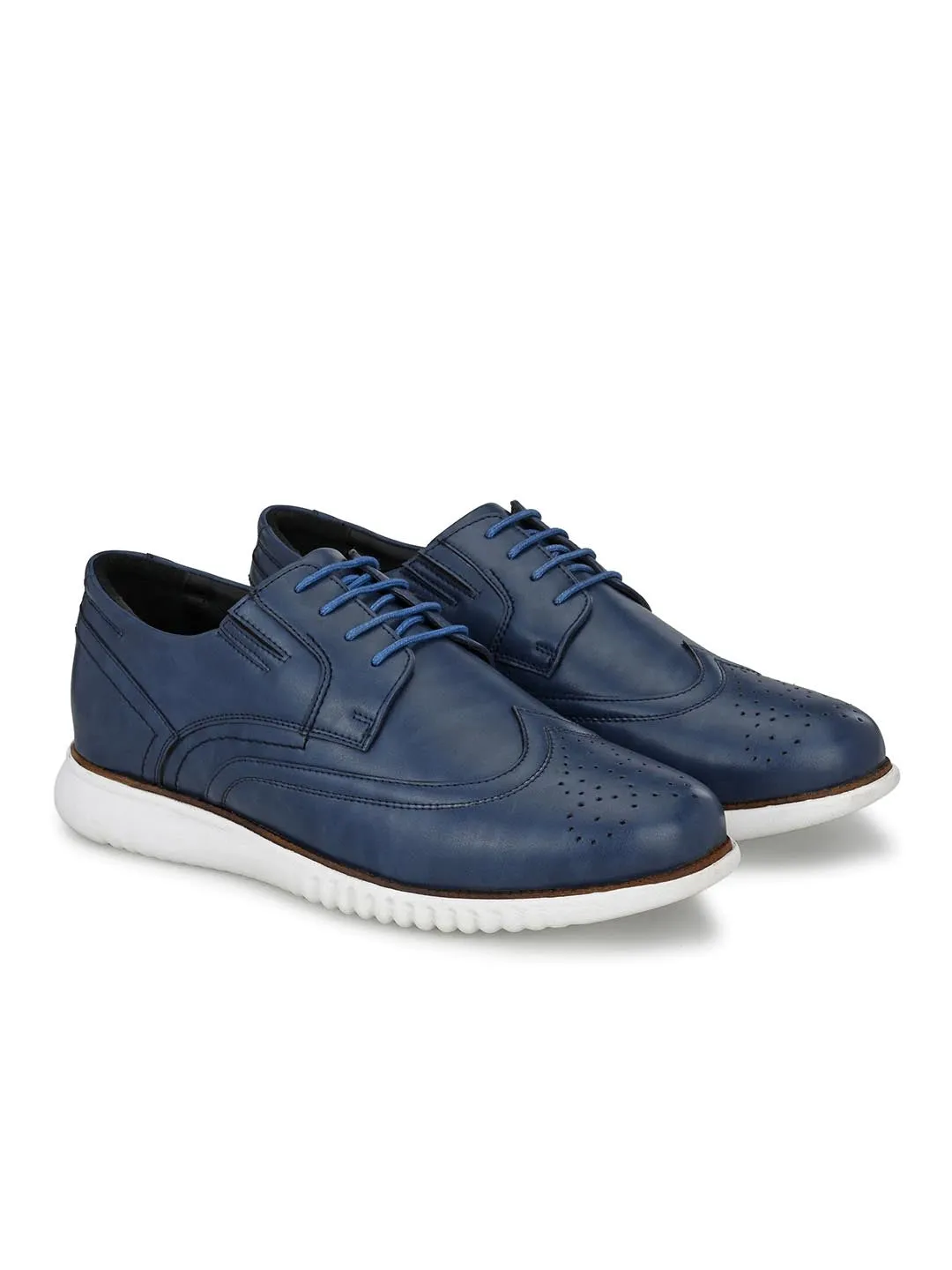 Hitz Men's Blue Synthetic Lace-up Casual Shoes