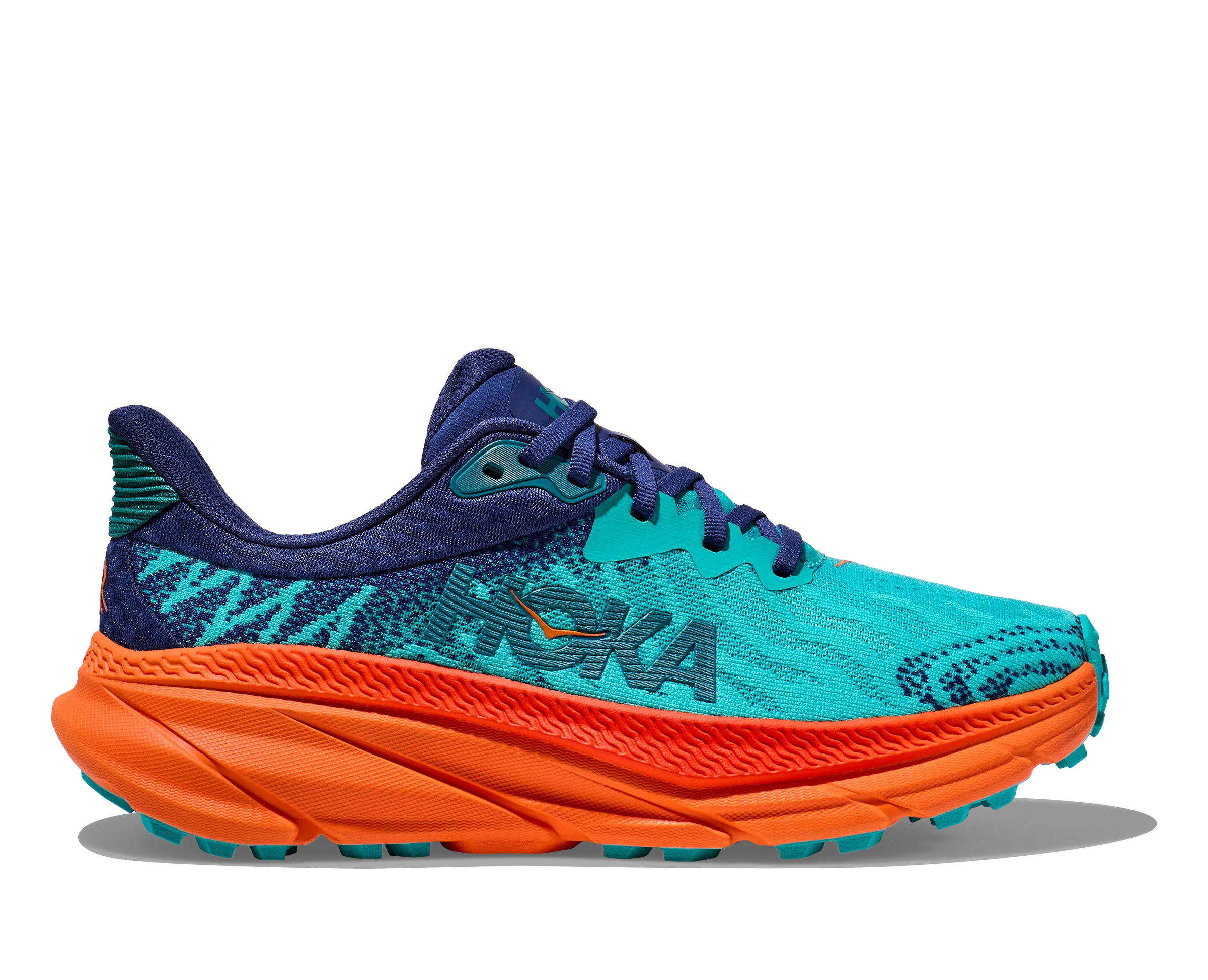 Hoka One One Challenger 7 Trail Running Shoe - Ceramic / Vibrant Orange