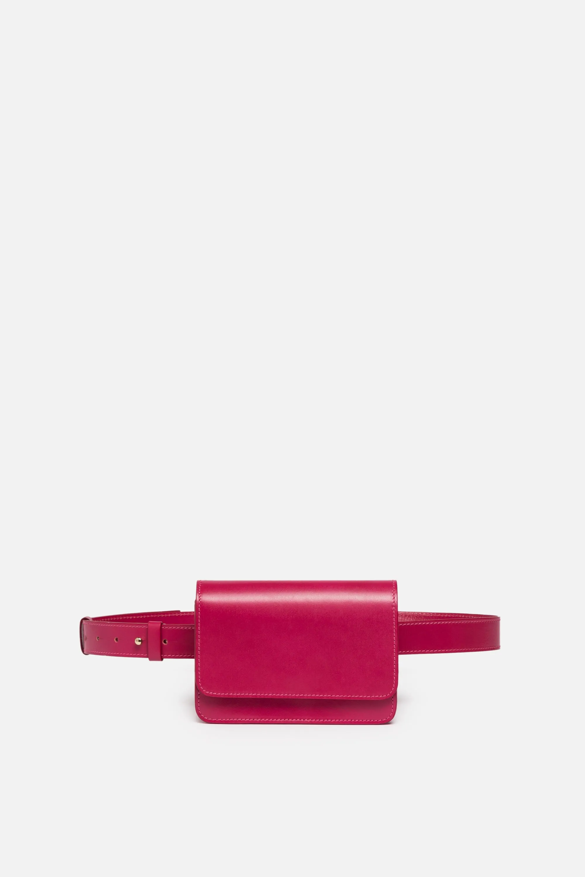 Parisian Leather Belt Bag in Fuchsia Pink