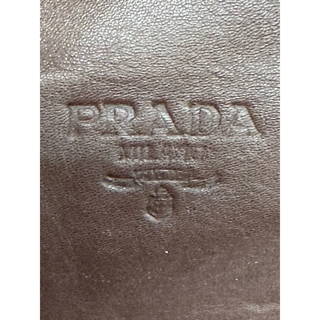 Prada Brown Lamb Leather Tote Large