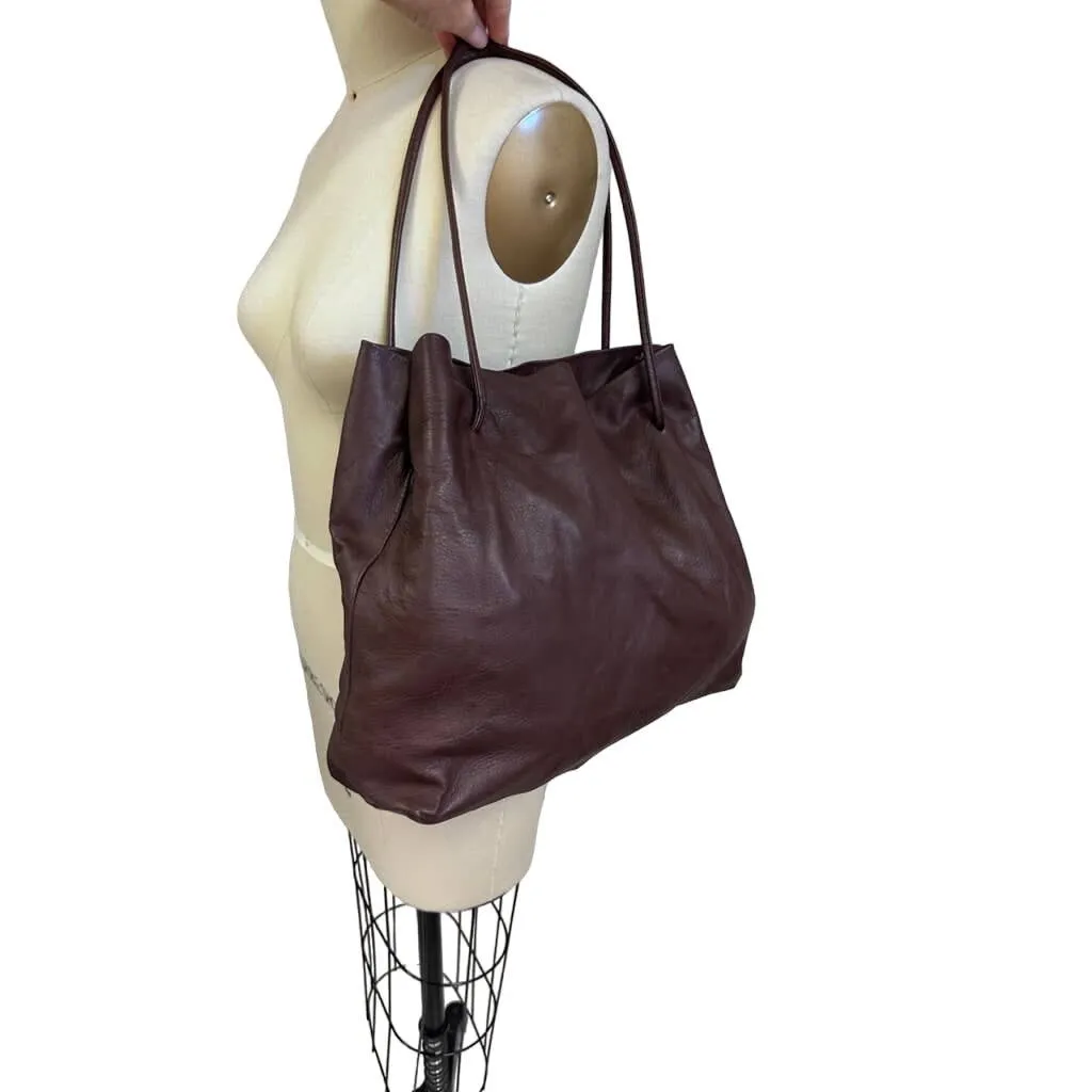 Prada Brown Lamb Leather Tote Large