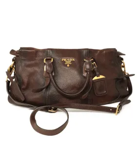 Prada Brown Leather Satchel