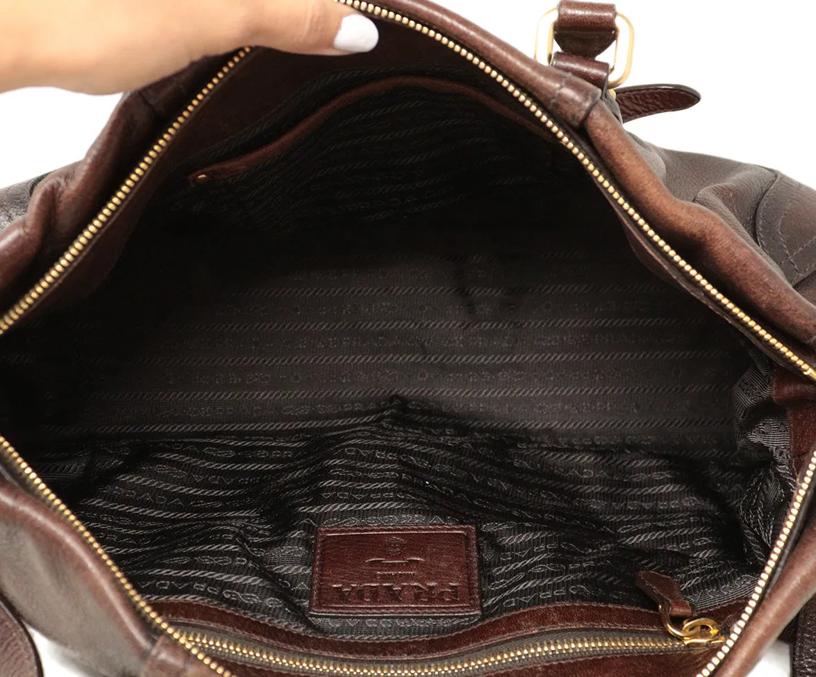 Prada Brown Leather Satchel