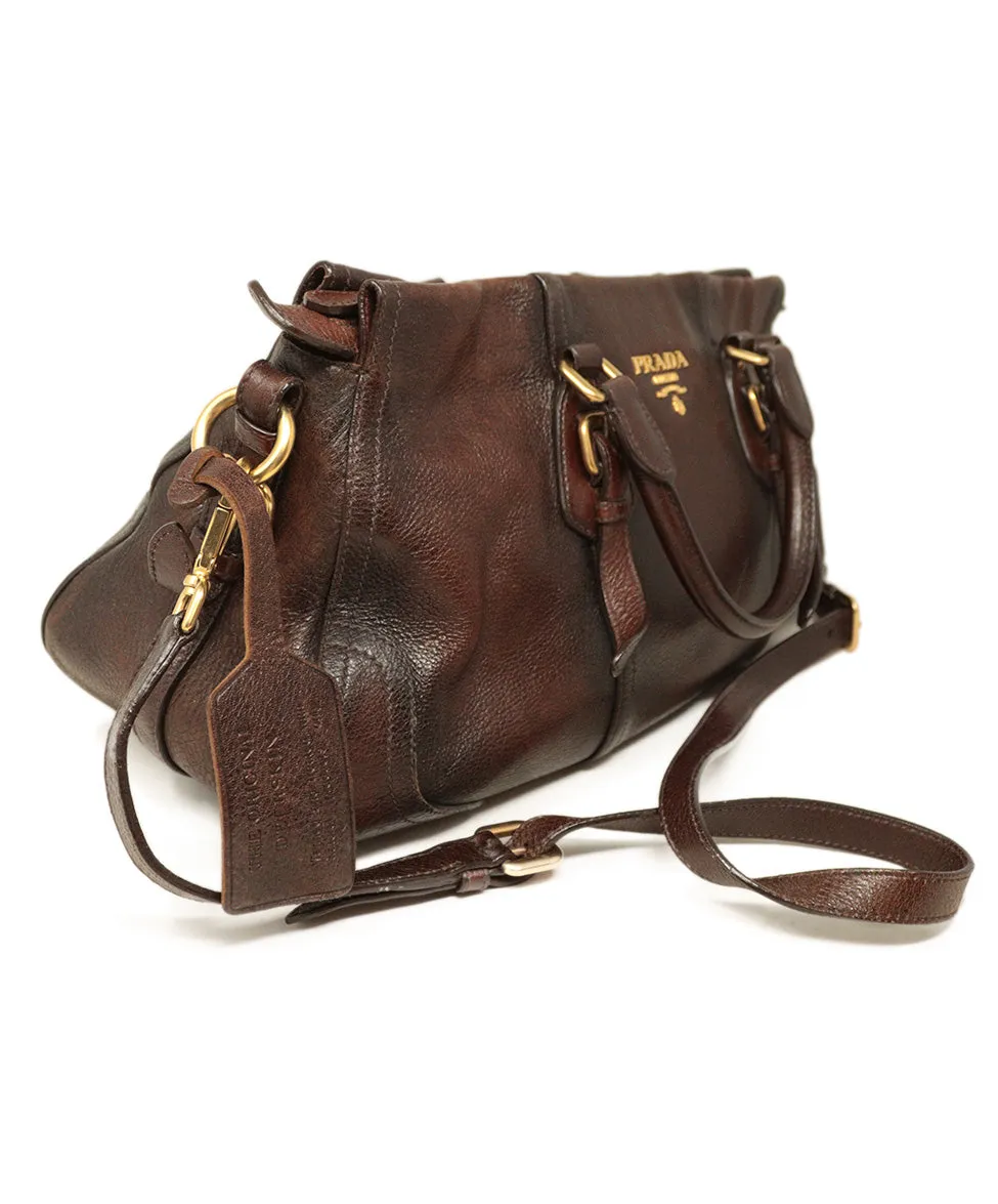 Prada Brown Leather Satchel