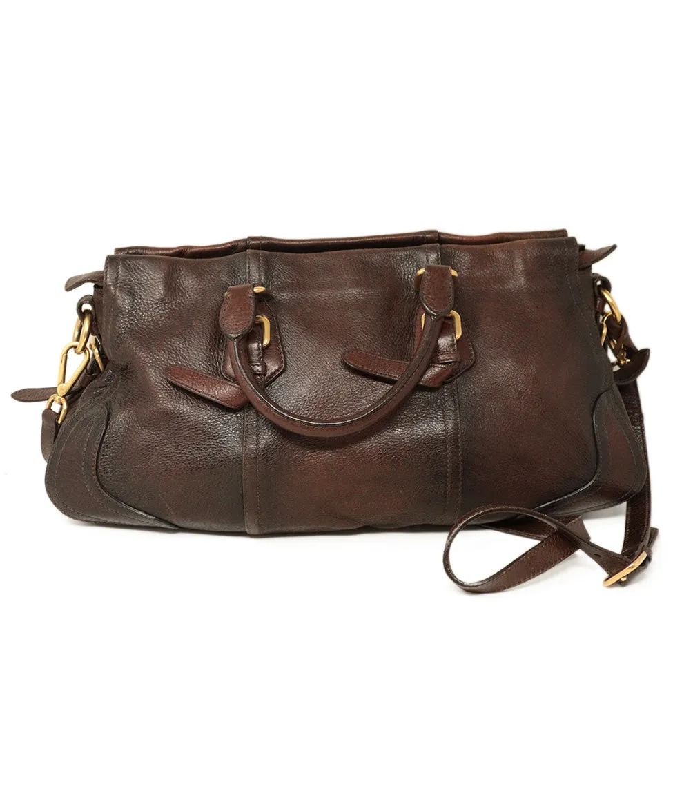 Prada Brown Leather Satchel