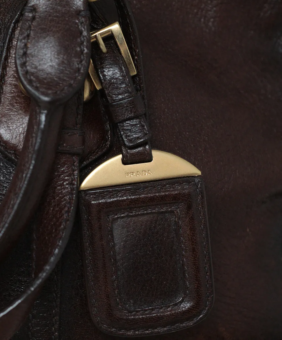 Prada Brown Leather Satchel