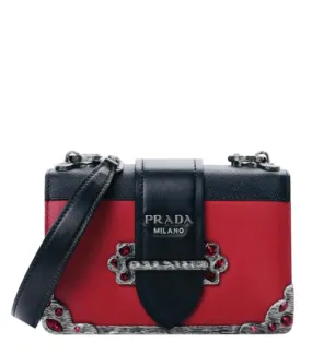 Prada Cashier Crystal Embellished Leather Bag