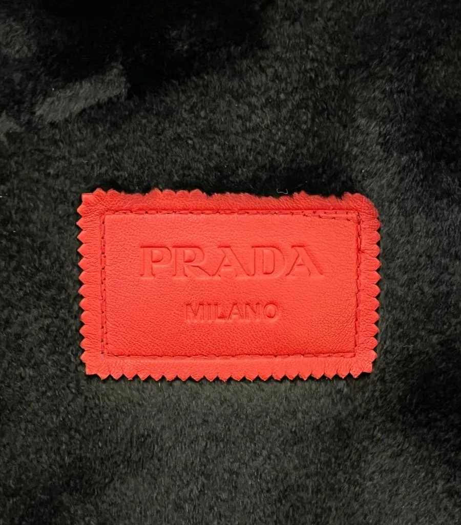 Prada Custom Painted Leather & Mink Fur Biker Jacket. Size M