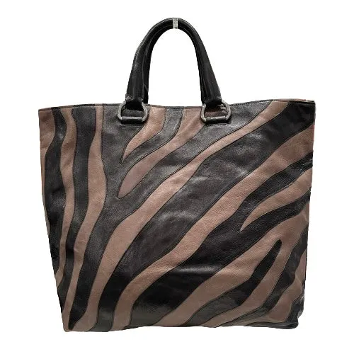 Prada Glace Calf Zebra Leather Tote