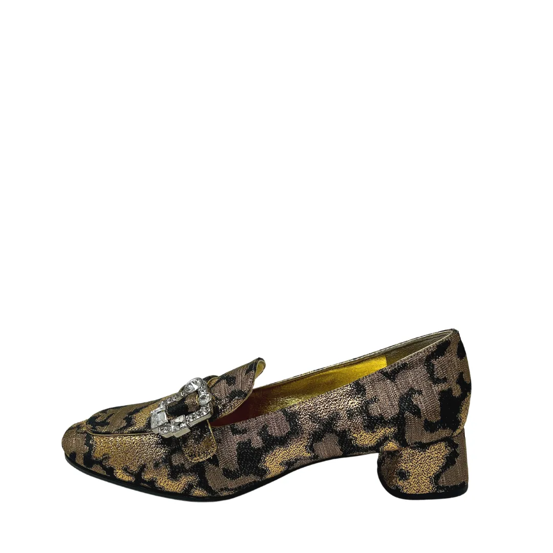 Prada Gold Jacquard Block Heel- Size 39