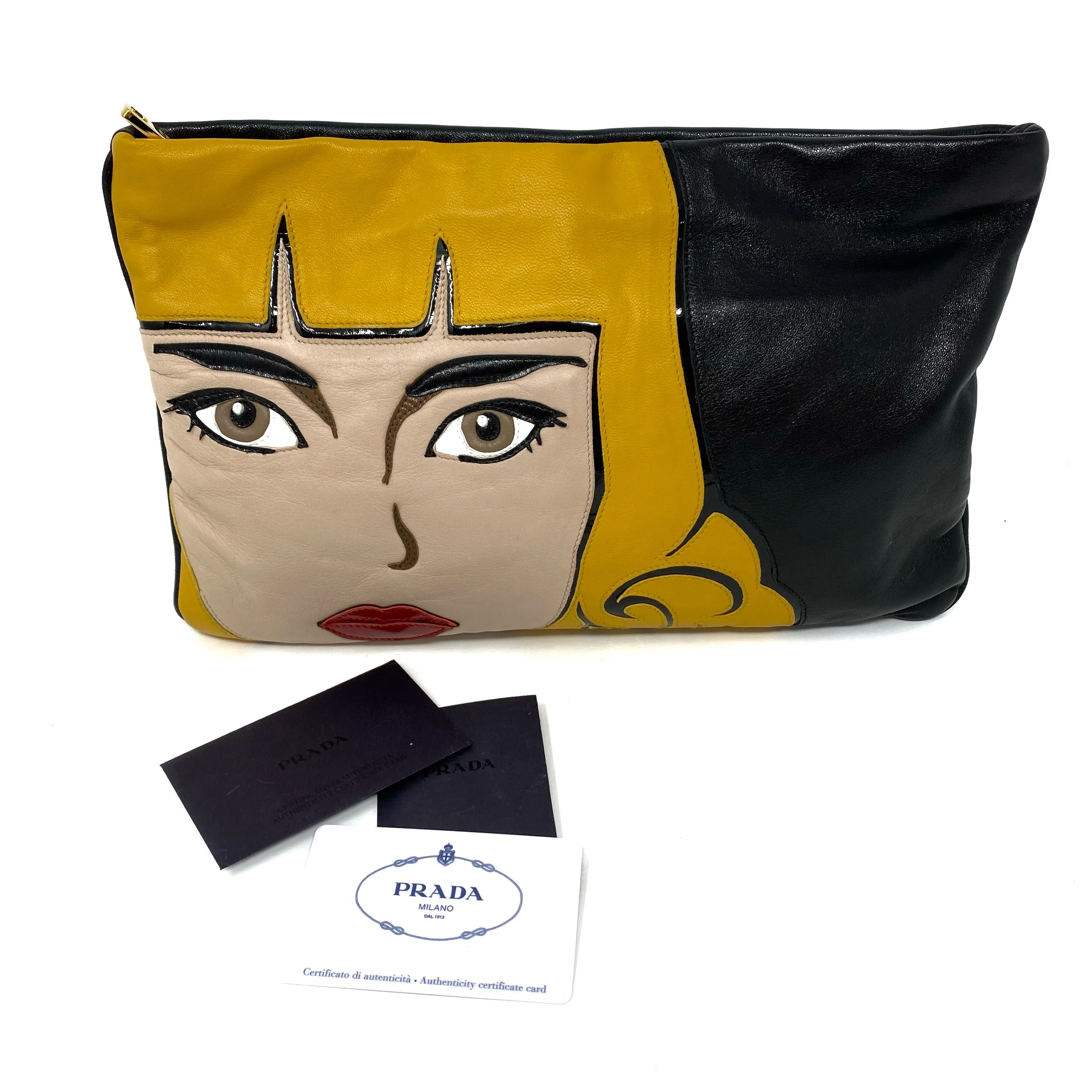 Prada Nappa Pop Girl Marquee Lady Face Clutch BP811V