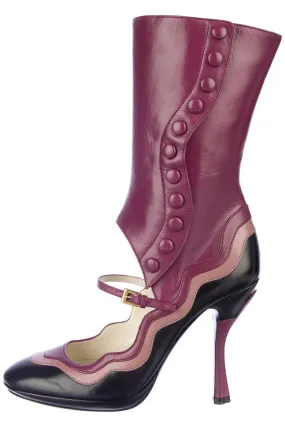 PRADA PURPLE FAIRY SPATS WITH HEEL 2008