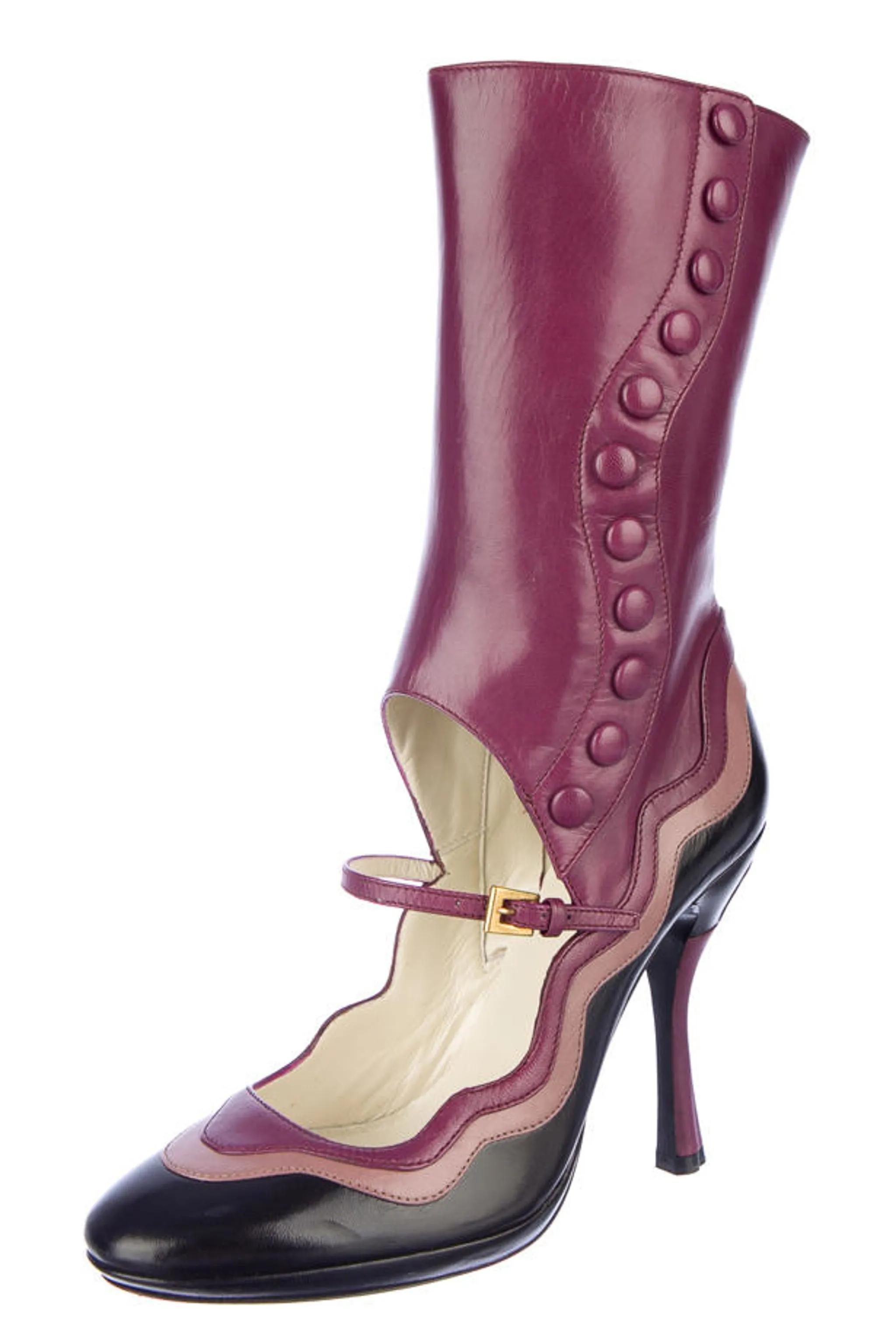 PRADA PURPLE FAIRY SPATS WITH HEEL 2008