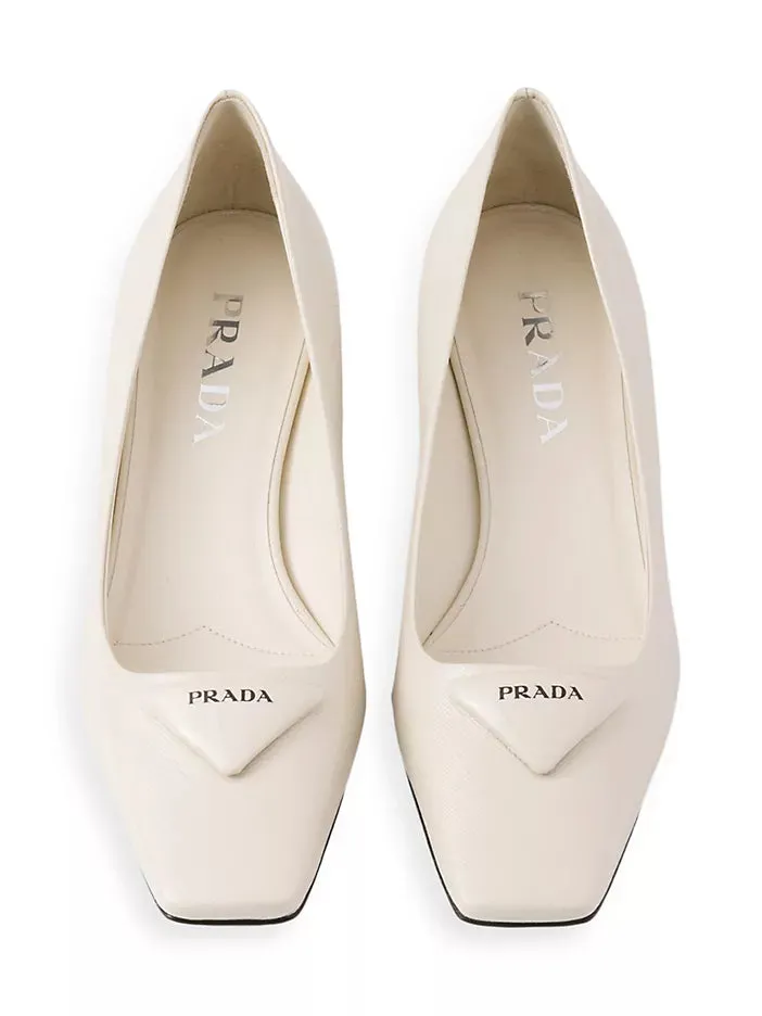 Prada Saffiano Logo Pumps