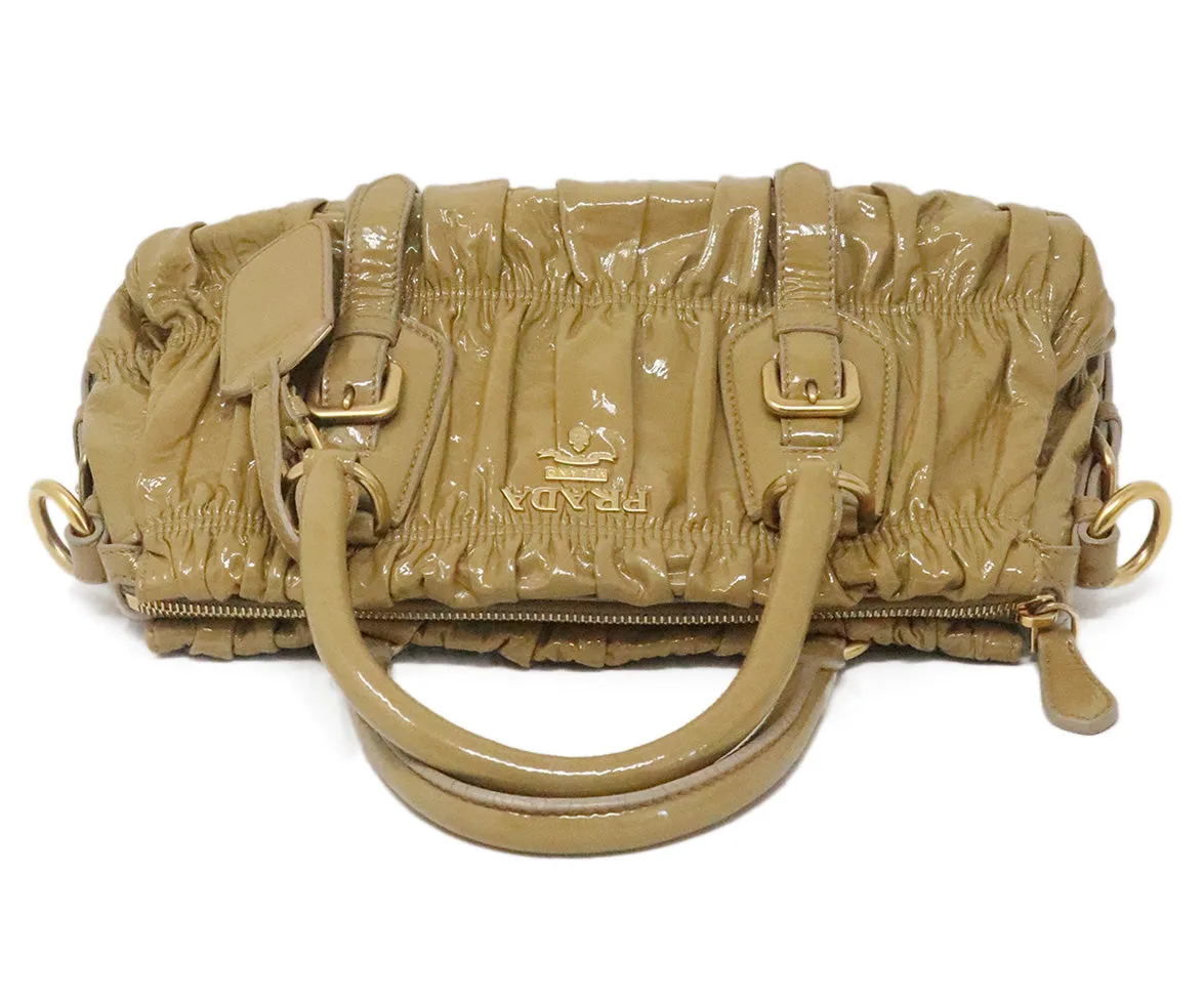 Prada Tan Patent Leather Satchel