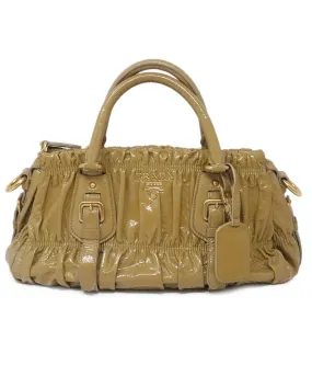 Prada Tan Patent Leather Satchel