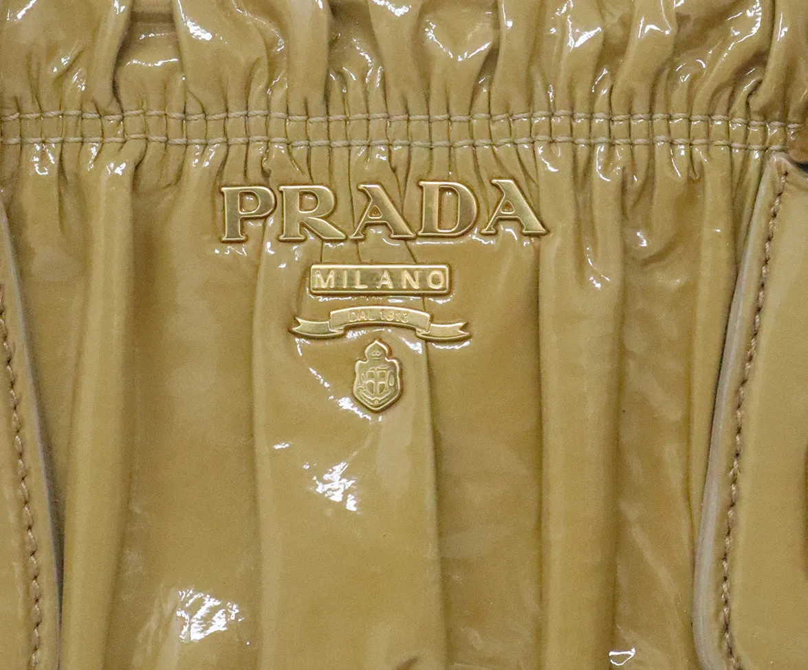 Prada Tan Patent Leather Satchel