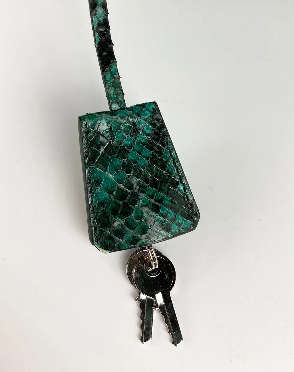 Prada Teal Snakeskin Python Top Handle Tote