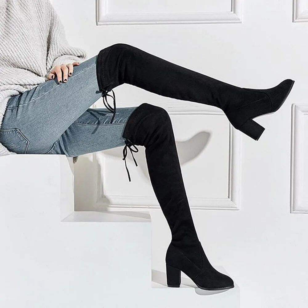 Women Faux Suede Women Over The Knee Boots