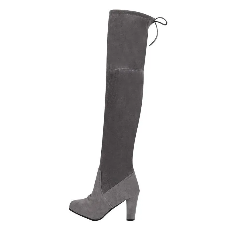 Women Faux Suede Women Over The Knee Boots