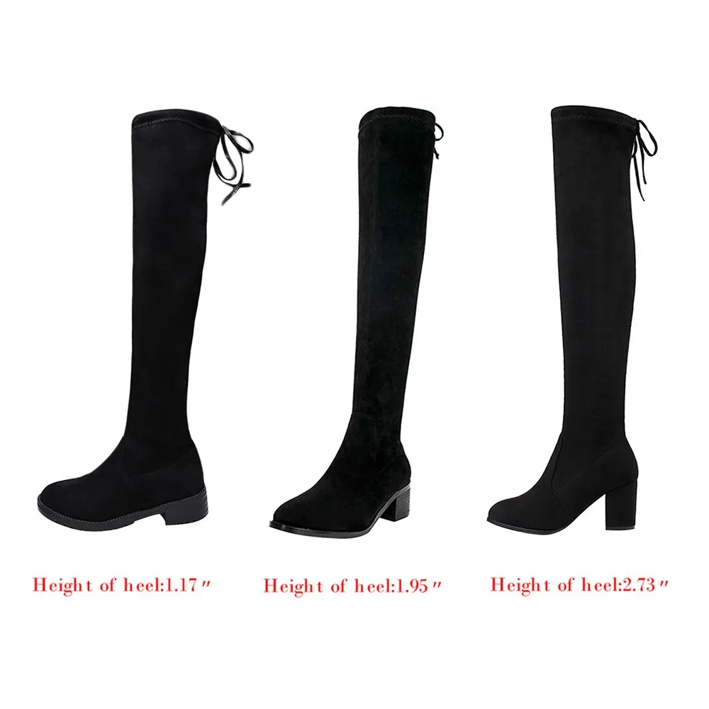 Women Faux Suede Women Over The Knee Boots