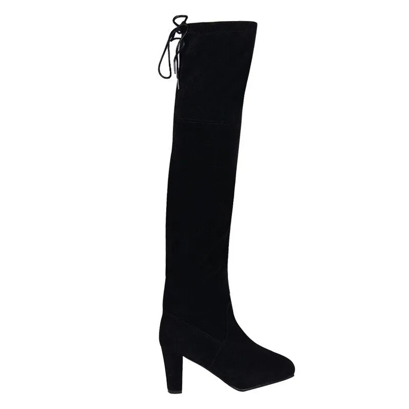 Women Faux Suede Women Over The Knee Boots